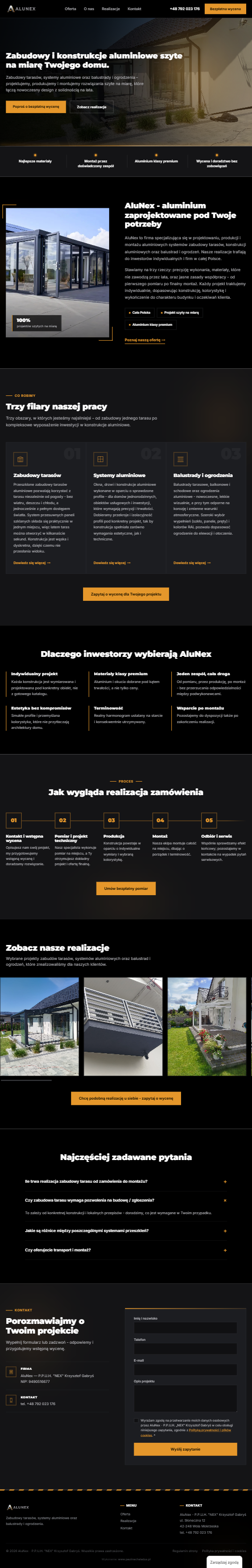 Alu-Nex — widok na tablecie
