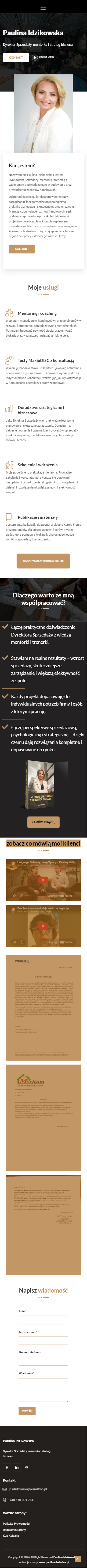 Doradztwo Sukcesu — widok na telefonie