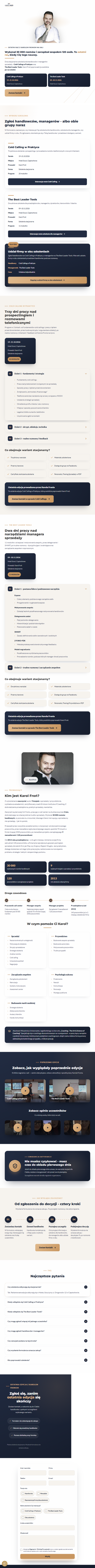 Karol Fron — Szkolenia — widok na tablecie