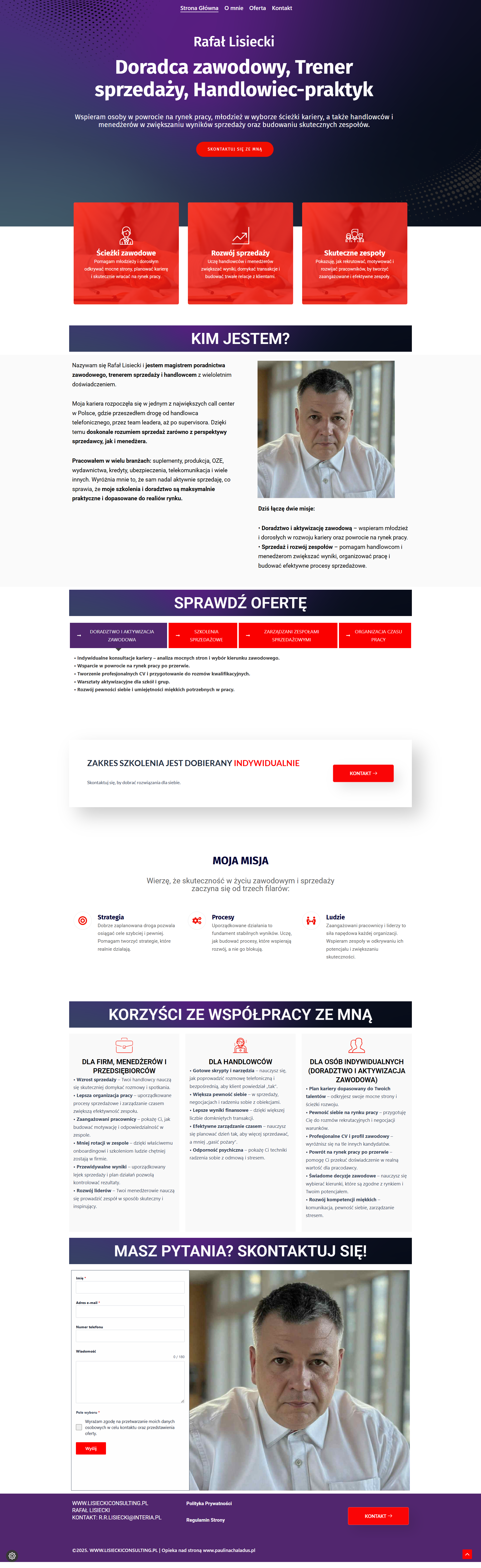 Lisiecki Consulting — widok na komputerze