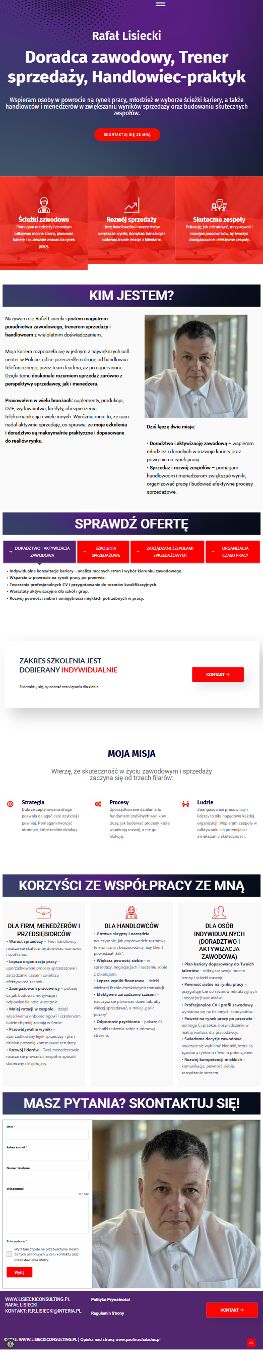 Lisiecki Consulting — widok na tablecie