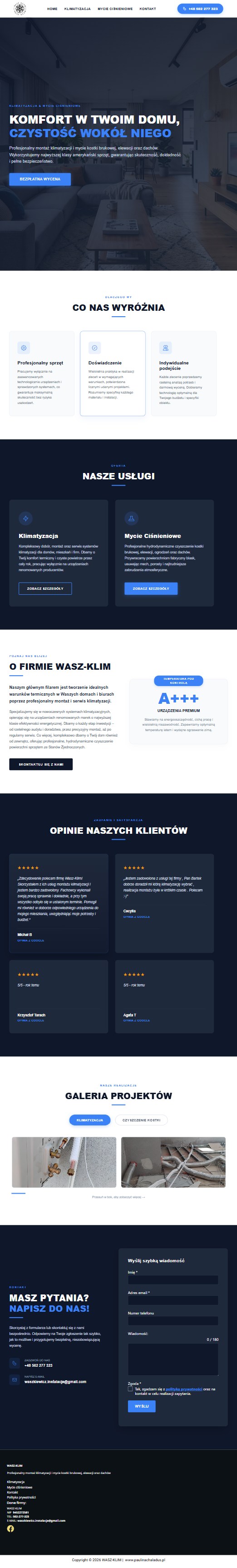 Wasz Klim — widok na tablecie