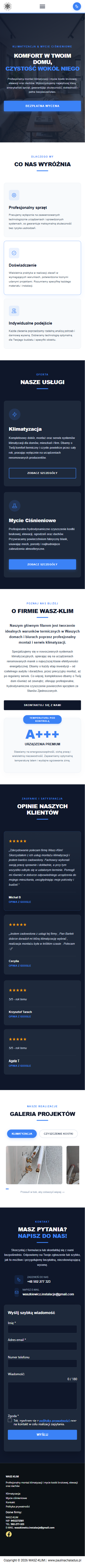Wasz Klim — widok na telefonie
