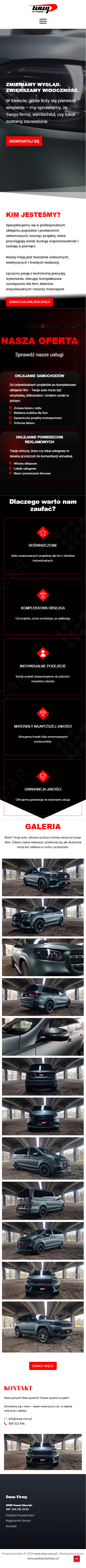 WWP Car Wrapping — widok na telefonie